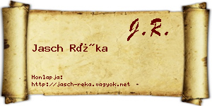 Jasch Réka névjegykártya